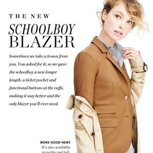 J crew tan schoolboy blazer